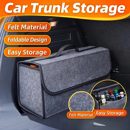 Foldable Large Felt Car Trunk Organizer Easy Carry Storage