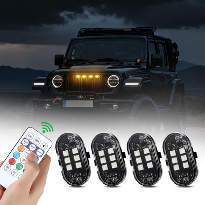 RGB LED Neon Lights Mood Decor Car Grille Remote Control